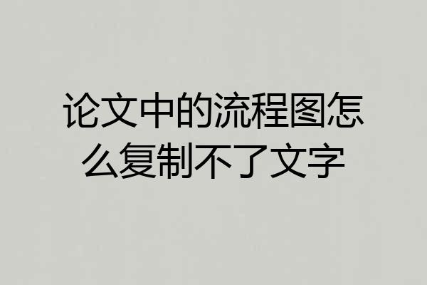 论文中的流程图怎么复制不了文字