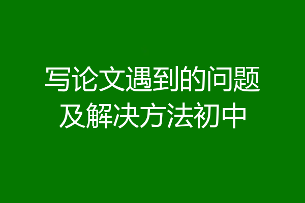 写论文遇到的问题及解决方法初中