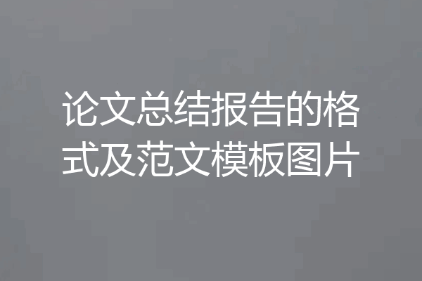 论文总结报告的格式及范文模板图片