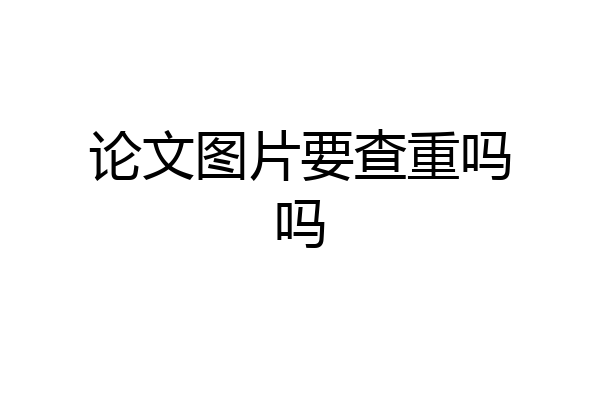 论文图片要查重吗吗