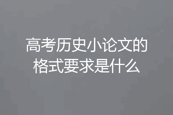 高考历史小论文的格式要求是什么