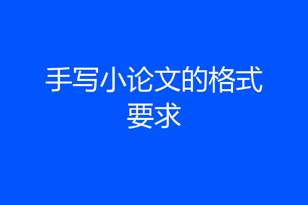 手写小论文的格式要求