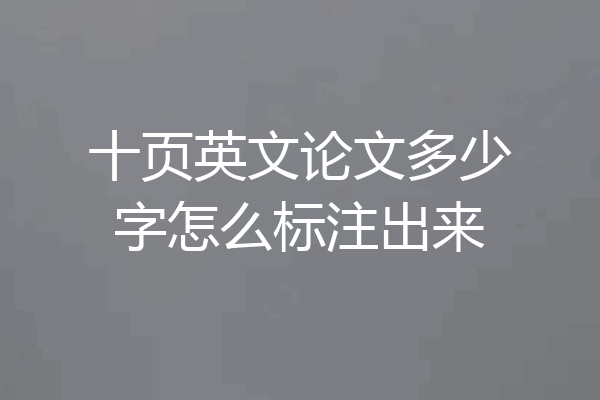 十页英文论文多少字怎么标注出来
