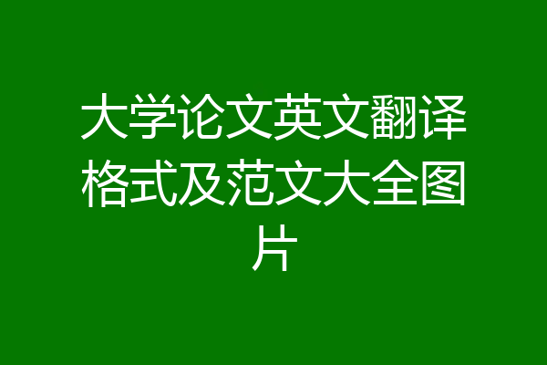 大学论文英文翻译格式及范文大全图片