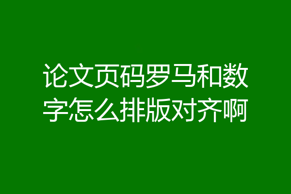 论文页码罗马和数字怎么排版对齐啊