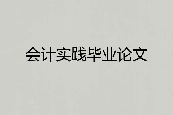 会计实践毕业论文