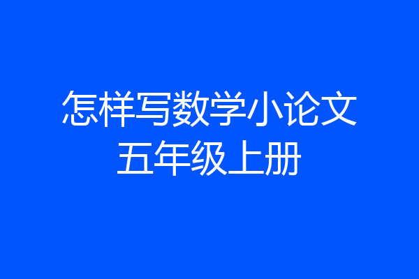 怎样写数学小论文五年级上册