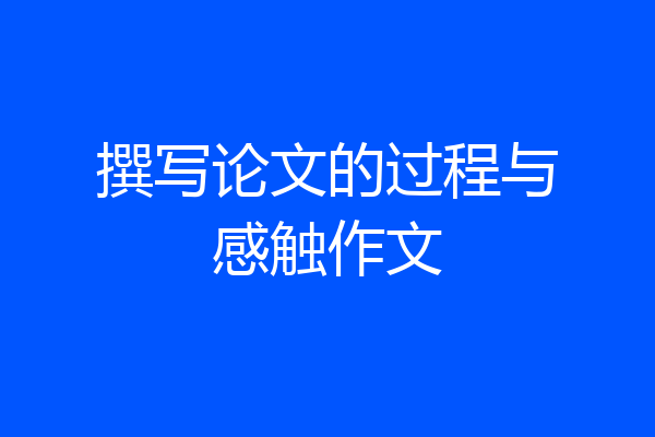 撰写论文的过程与感触作文