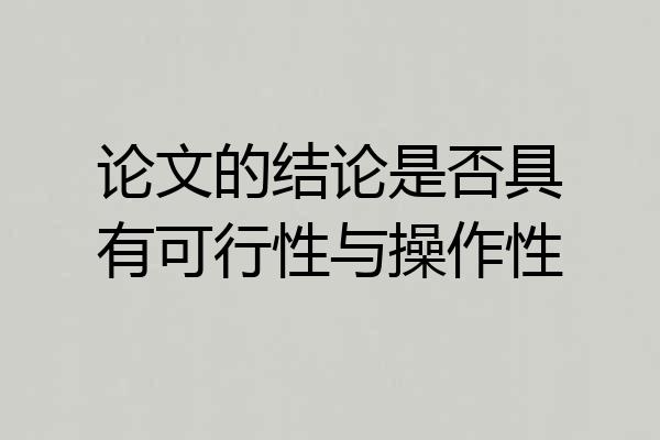 论文的结论是否具有可行性与操作性