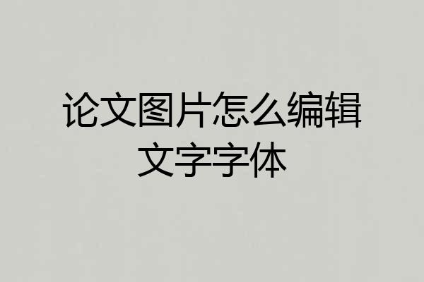 论文图片怎么编辑文字字体