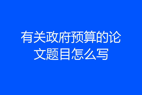 有关政府预算的论文题目怎么写