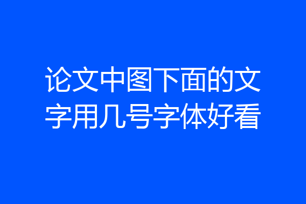 论文中图下面的文字用几号字体好看