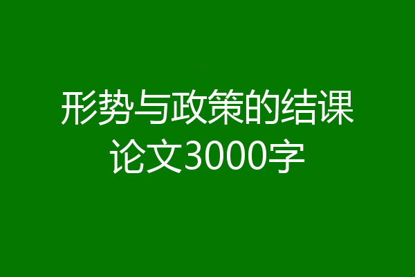 形势与政策的结课论文3000字