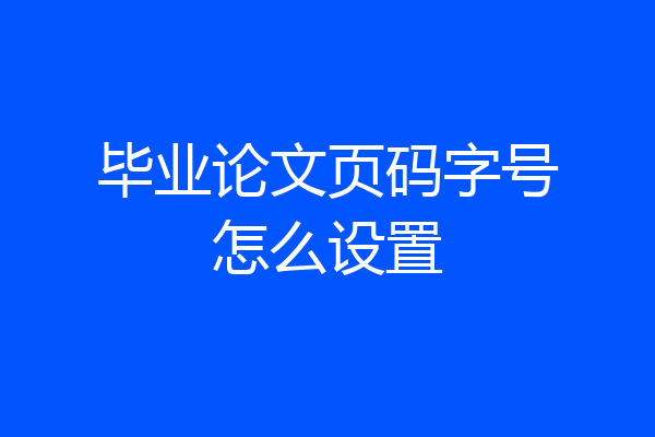 毕业论文页码字号怎么设置