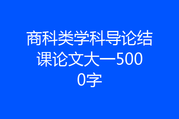 商科类学科导论结课论文大一5000字