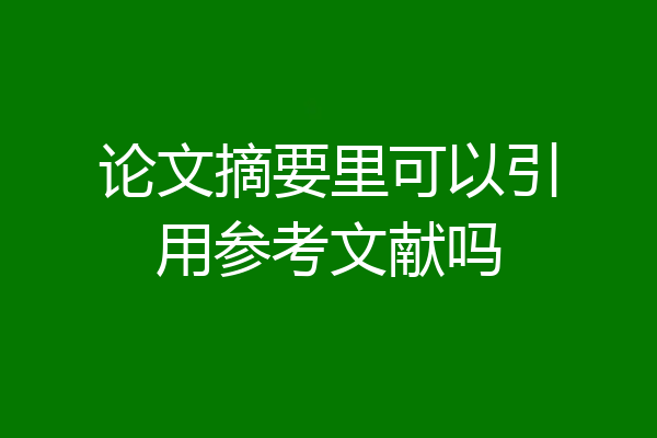 论文摘要里可以引用参考文献吗