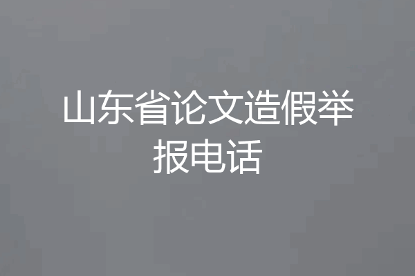 山东省论文造假举报电话