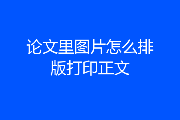 论文里图片怎么排版打印正文