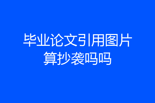 毕业论文引用图片算抄袭吗吗