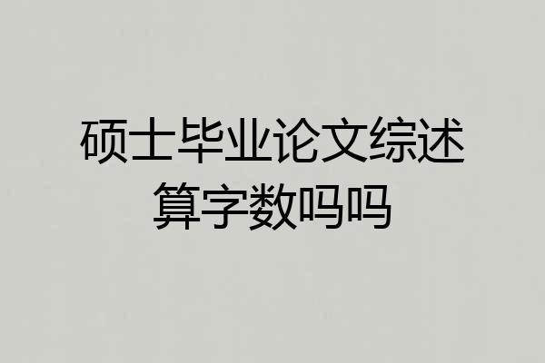 硕士毕业论文综述算字数吗吗