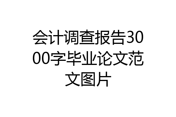会计调查报告3000字毕业论文范文图片