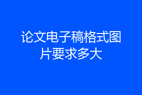 论文电子稿格式图片要求多大