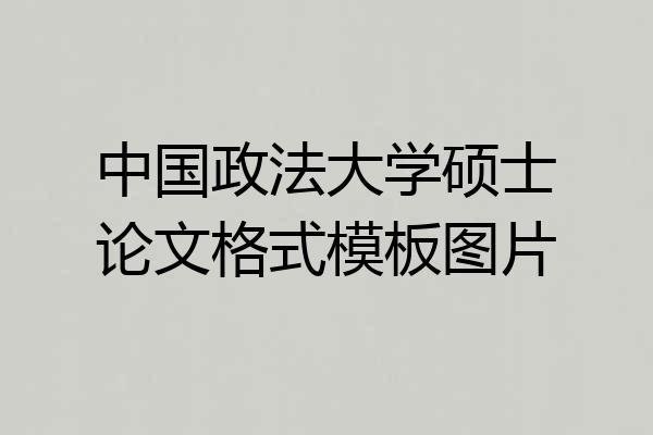 中国政法大学硕士论文格式模板图片