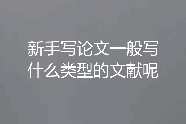 新手写论文一般写什么类型的文献呢