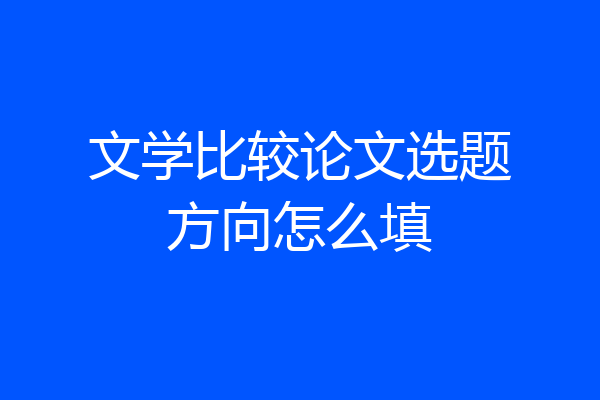 文学比较论文选题方向怎么填