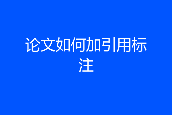 论文如何加引用标注