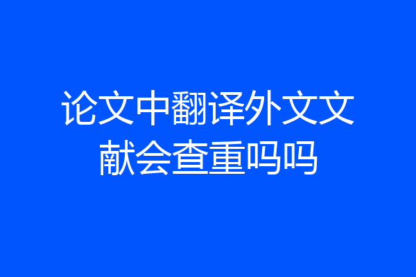论文中翻译外文文献会查重吗吗