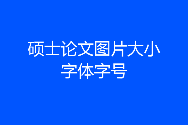 硕士论文图片大小字体字号