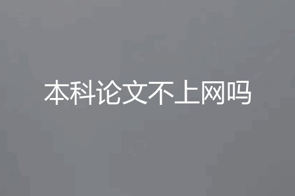 本科论文不上网吗