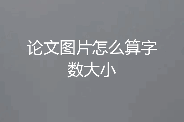论文图片怎么算字数大小
