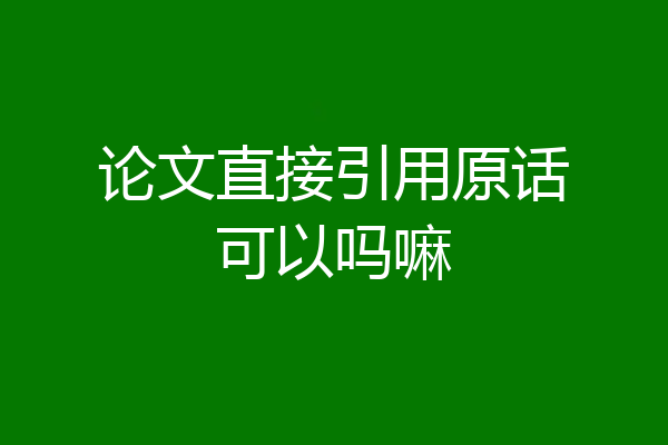 论文直接引用原话可以吗嘛