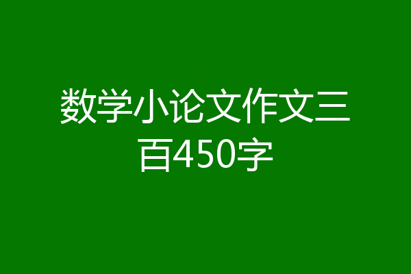 数学小论文作文三百450字