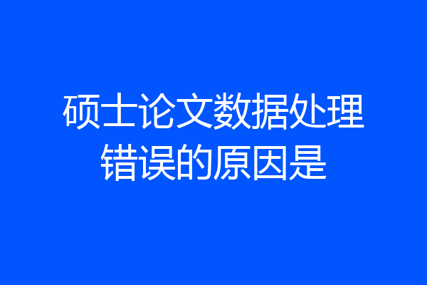 硕士论文数据处理错误的原因是