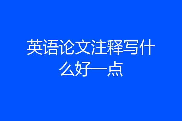 英语论文注释写什么好一点