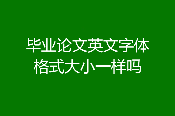毕业论文英文字体格式大小一样吗