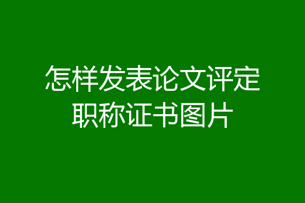 怎样发表论文评定职称证书图片