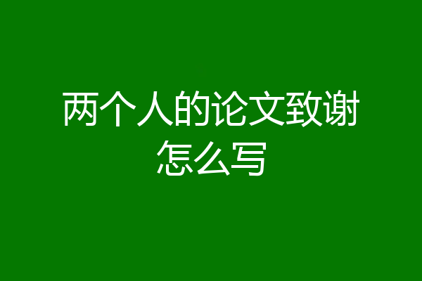 两个人的论文致谢怎么写