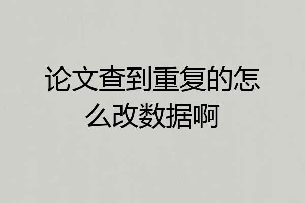 论文查到重复的怎么改数据啊