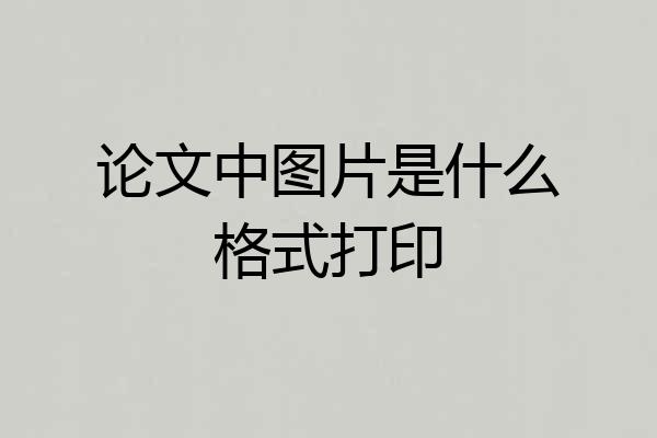 论文中图片是什么格式打印