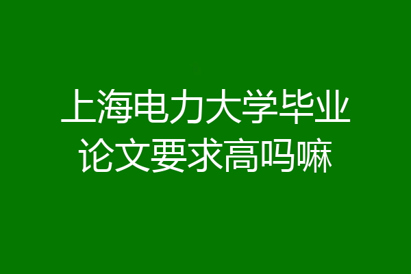 上海电力大学毕业论文要求高吗嘛