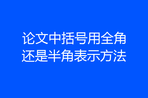 论文中括号用全角还是半角表示方法