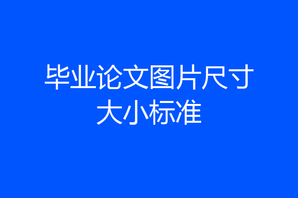 毕业论文图片尺寸大小标准
