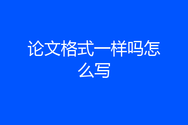 论文格式一样吗怎么写