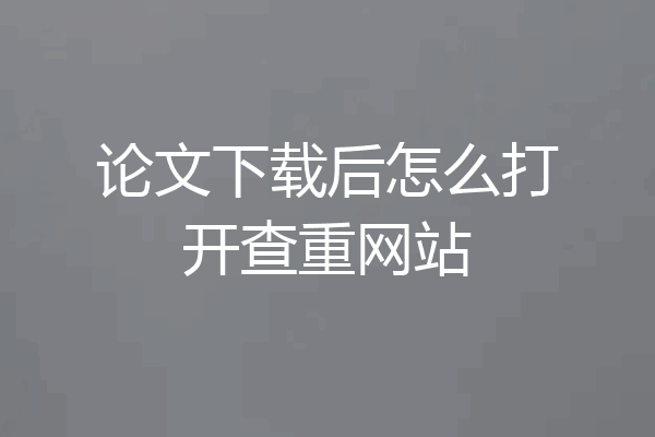 论文下载后怎么打开查重网站