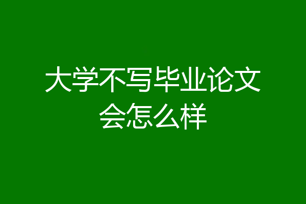 大学不写毕业论文会怎么样