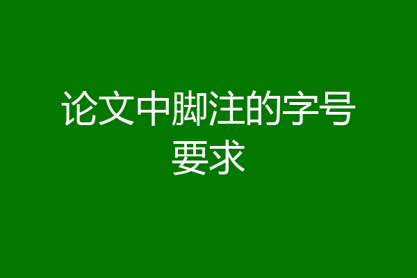论文中脚注的字号要求